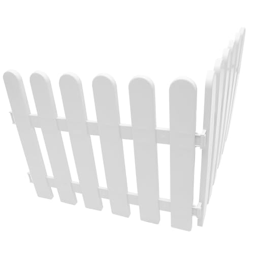 Parliky 2 Piezas Valla Jardín Decorativa Blanca de Plástico de Paneles de Cercado Ornamental Portátil para Bordes de y Protección de Plantas Exteriores