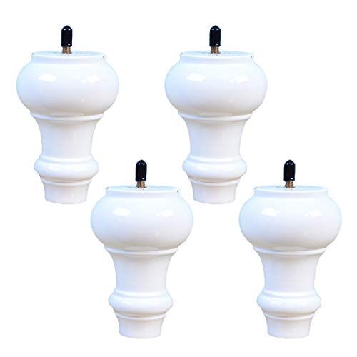 4 Gambe per Mobili in Legno Manicotto d'ottone