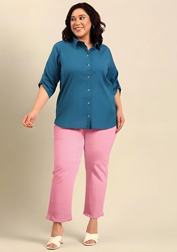 Image of Fashion Plus PlointTrandy Textured Trousers for Women | Women Loose Fit Trousers | Women's High-Waisted Pant | Women Trousers Pants | Korean