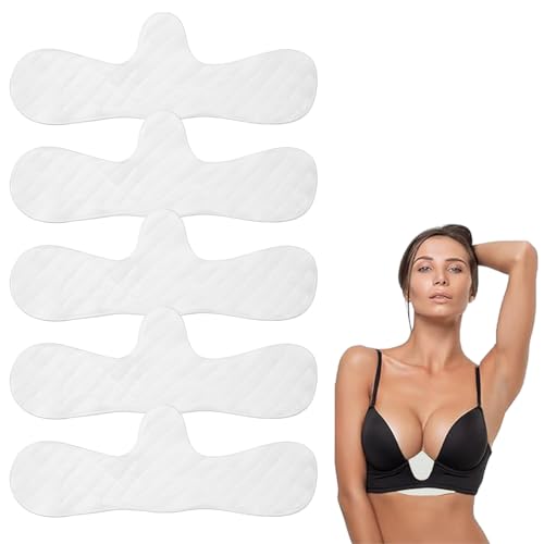 NHQZ 5 Pcs Forros de Sujetador de Algodón para Mujer Erupción de Sudor Almohadilla Absorbente de Sudor para Debajo de los Seno,forros de sujetador de algodón,reutilizables