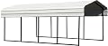 Arrow Shed 10' x 20' x 7' Carport Car Canopy with Galvanized Steel Horizontal Roof, Garage Shelter for Cars and Boats, Eggshell
