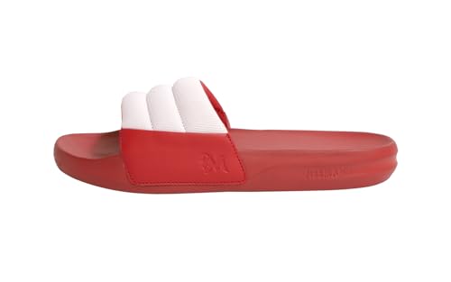 Image of Neeman's Squooshy Slides for Men | Cushioned & Comfortable Flip Flops for Men | Everyday Comfort, Flexible and Breathable | White /Red UK12