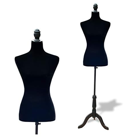 Maniquí Femenino de Costura HOMCOM Altura Ajustable Negro Cover