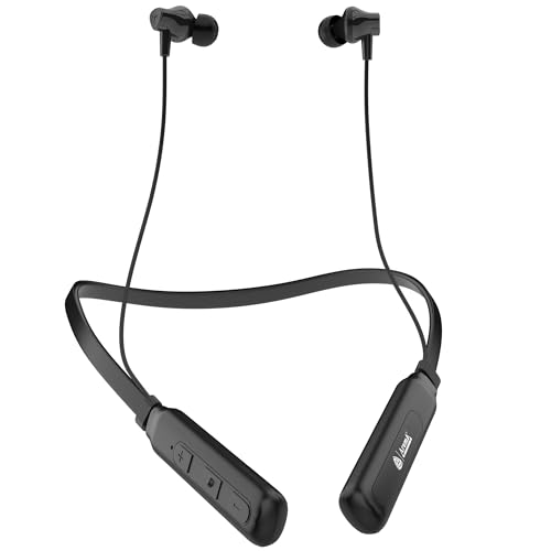 Image of AROMA NB119 Pace Wireless Neckband Bluetooth Earphones, Carbon Black | Up to 48H Playtime, Dual Pairing, Fast Charging, Heavy Bass