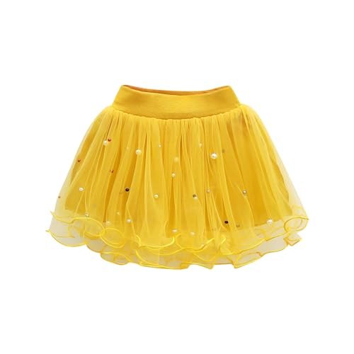 Libri Calendario dell'Avvento Primavera Bambini Gonna Ragazze Maglia Gonna Inchiodata Perle Bambini Gonna Pengpeng Gonna Quattro Stagioni Ragazze Più Più, giallo., 13-14 Anni
