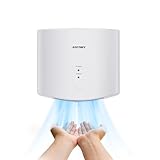 anydry 2630S Asciugamani Elettrico con fotocellula, Compatto Asciugamani ad Aria, Asciuga Mani Automatico Professionale a Parete, Guscio in plastica ABS, 1400-1650W.(Bianco)