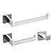 GERZWY Bathroom Hardware Accessories Sets SUS304 Stainless Steel Bath Shower Set 3-Pieces(Robe Hook Toilet Paper Holder Towel Ring) Brushed Finish Contemporary Style FG16567-3LS