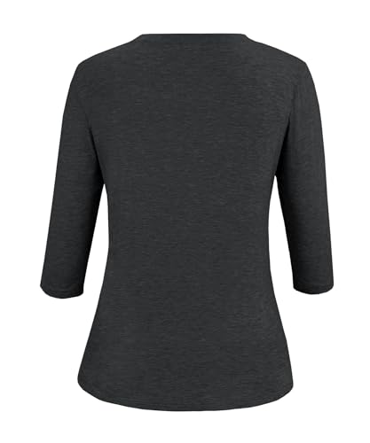 Image of JomeDesign Womens Tops 3 /4 Sleeve Shirts Round Neck Loose Casual Blouses Floral Print Tshirts