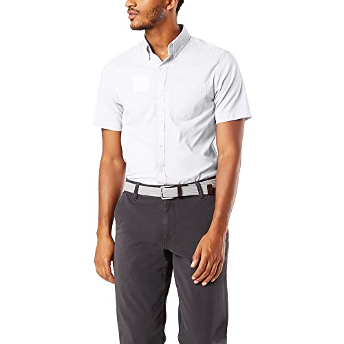 Dockers Men's Classic Fit Short Sleeve Signature Comfort Flex Shirt (Standard and Big & Tall), Paper White , XX-Large by DOCKERS - Used condition - US$19.70