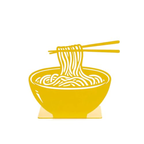 Balvi Buchstütze Ramen Gelb Farbe Originelles Design in Form eines Ramen Metall