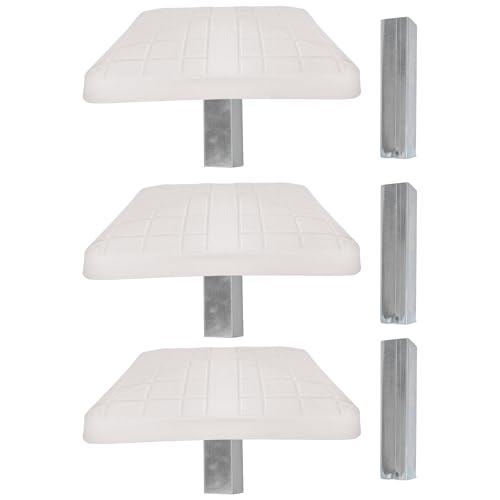 Image of Champion Sports Pro Anchored Baseball /Softball Base Sets - Heavy-Duty Bases with Welded & Bolted Stanchions, Base Replacement Pins & Anchor Plugs