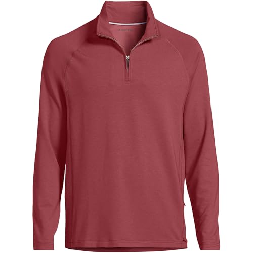 Lands' End Men's Long Sleeve Flex Performance Quarter Zip Small Burnt Clay3