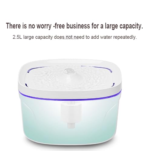 Fuente de agua automática para mascotas 2.5L con luz LED miniatura 7