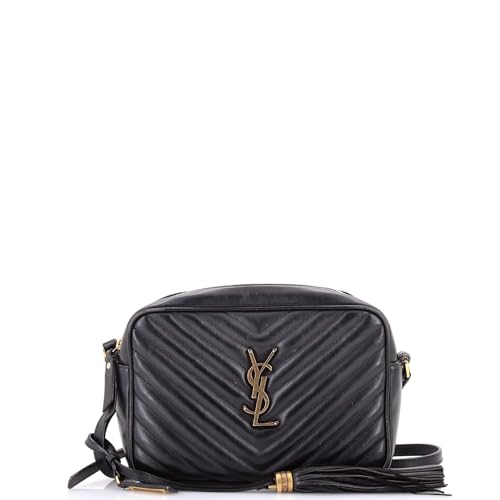 Saint Laurent Lou Camera Bag Chevron Leather Small Black