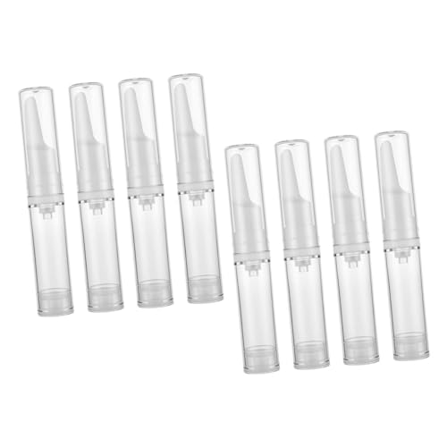 minkissy 8 Piezas Botella De Vacío De Crema Para Los Ojos Ácido Limpiador Presione Las Botellas De Viaje Al Vacío Botella De Bomba De Vacío Botella De Spray Pestaña Transparent El Plastico