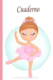  Cuaderno de ballet: Cuaderno de ballet, cuaderno de papel rayado para la escuela, estudiantes, regalo para niños, niñas, diario de cuaderno de ballet, amante del ballet