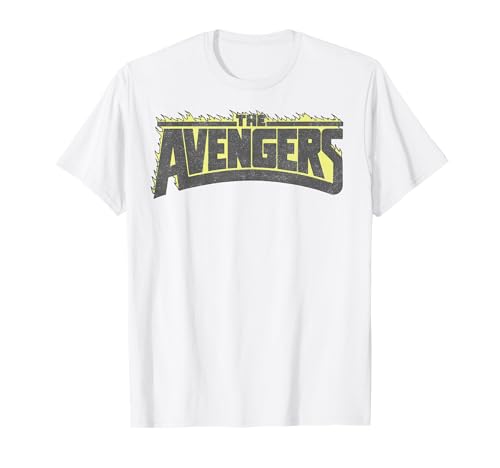 T-shirt Marvel Avengers logo enflammé en coton noir pour homme