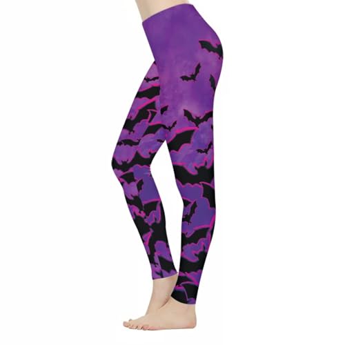 Legging de sport noir motif crânes pour yoga et course à pied