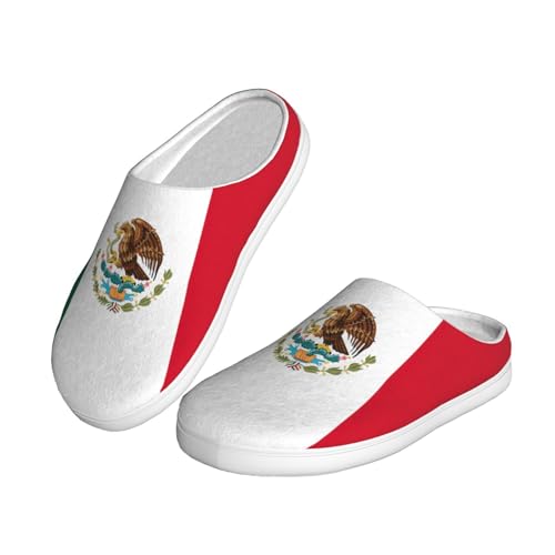 Cozy Flag of Mexico print Slippers Indoor and Outdoor Fuzzy House Shoes Anti-Skid Sole Gifts for Women Indoor Scuff2