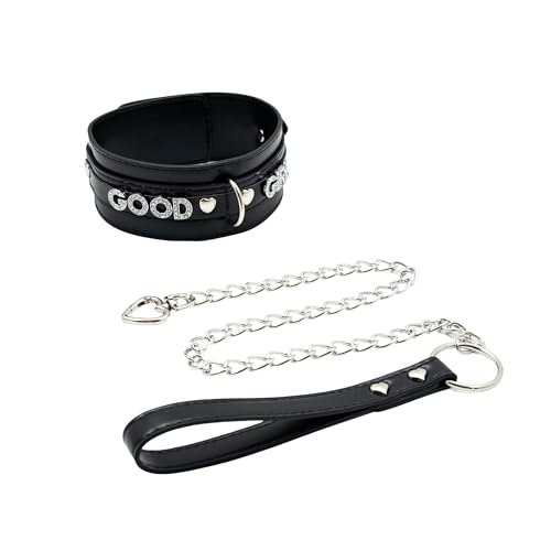 paloli Black Leather Furry Choker Collar for Women3