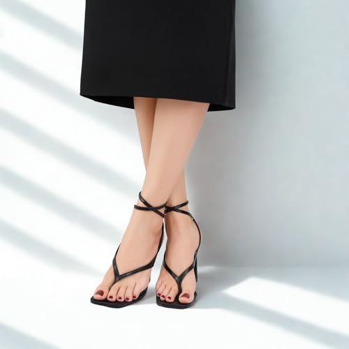 CUSHIONAIRE Martini Women’s Ankle Wrap Heel Sandal – Strappy Faux Leather Thong with Kitten Heel & Cushioned Footbed2