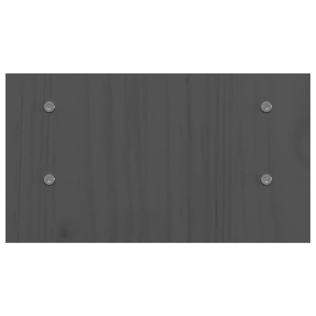 Supporto per monitor in legno di pino massiccio grigio, 50 x 27 x 15 cm, supporto da scrivania con ripiano, supporto per monitor, laptop e stampante, ergonomico per ufficio e home office