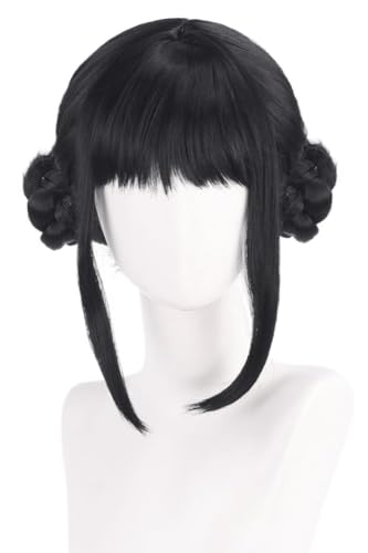 Lucoacos Anime Cosplay Wig Black Halloween Party Costume Wig