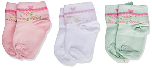 Kit 3 Pares Meia, Lupo, Bebê-Meninas, Branca/Verde/Rosa, 20 a 23