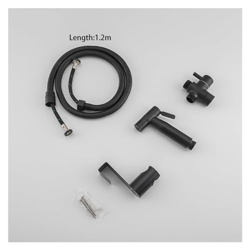Bidet à main en acier inoxydable avec robinet de toilette noir de WC