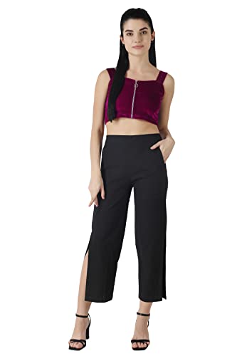 Image of POPWINGS Casual Solid Dusky Pink Velvet Front Zipper Crop Top for Women || Stylish Western Crop Top for Women || Sleeveless Women Top for Summer || Square Neck Stylish Top
