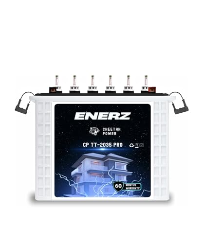 Image of ENERZ CP TT-2035 PRO 12V 200Ah Tall Tubular Inverter Battery 23+ Hour Backup, 5-Year Warranty, Reliable Power for Home & Office