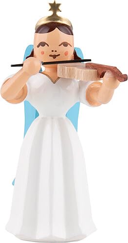 Ange en robe longue avec violon pour centre de table de Noël et décoration de cheminée