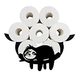 Krmoau Toilettenpapierhalterständer Zur Wandmontage, Regalaufbewahrung Mit Lustiger Faultierform, Wand Papierhalter Rollenhalter, WC Ersatzrollenhalter, 36 X 26 X 10 cm