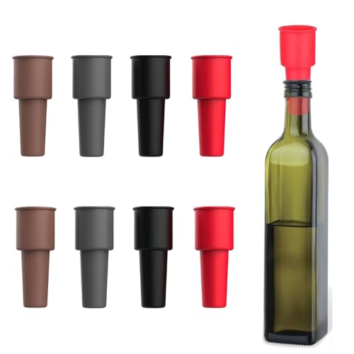 Tapones para Botellas de Vino,8 Piezas de Doble Sello Tapones para Vino Tapón de Vino para Botellas de Vino, para Cerveza, Champán,Prosecco, Uso Doméstico