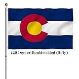 Hypoth Double Sided Colorado Sates Flag 3x5 FT Outdoor- UV Fade Resistant 3Ply Colorado CO Flags Canvas Header with 2 Brass Grommets Easy to Rising
