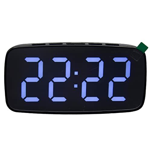 Multifunctional Voice-Activated Luminous Mute Electronic Alarm Clock, Smart Clock With Light,Led Temperature Display, Creative Mirror (0712-Black-Red) #TOP1
