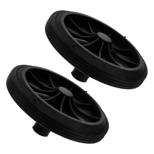 SHINEOFI 2 Pièces Roues pour Poubelle Roues de Poubelle 80l 100l 120l 240l Noir Caoutchouc Plastique Déplacement Stable du Bruit et Bac à Déchets Maison et Parcs