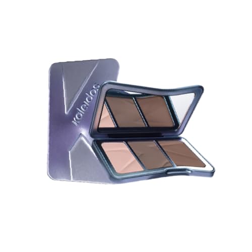 Kaleidos Tri-Color Contour Palette Matte Nose Shadow Highlighter and Shading Powder with Brush Natural Finish (S01 Light 13g)