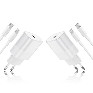 2Pack iPhone Schnellladegerät, 20W USB C Ladegerät mit iPhone Ladekabel Original 2M, iPhone Schnellladekebel Netzteil Stecker mit Lightning Kabel for iPhone 14/13 Pro Max/13 Mini/12 Pro/11/XS/iPad