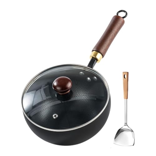 Wok Pan Traditional Iron con mango de madera miniatura 1