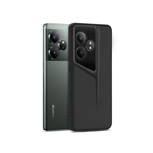 Image of Amazon Brand - Solimo Rubber Ultra-Thin Blade Runner Series Matte Finished Camera Protection Soft Back Cover for Realme GT 6 | Realme GT 6T 5G - Black
