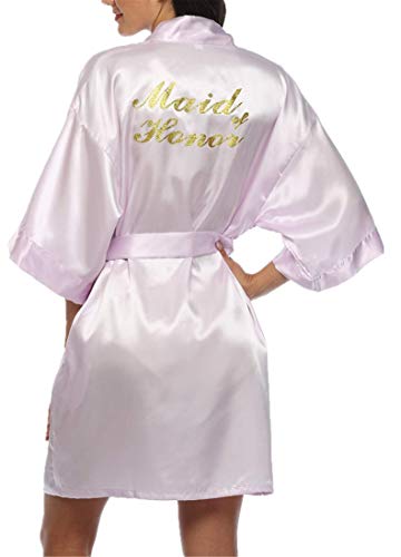 Image of Giova Women Bridal Robe for Bride and Bridesmaid Getting Ready Wedding Party Bathrobe