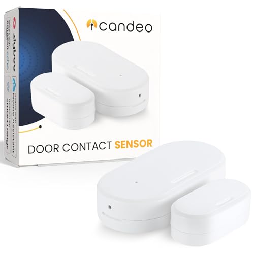 Candeo Zigbee Door & Window Contact Smart Sensor, White | Real-Time Security Alerts | Zigbee 3.0 Compatible with Home Assistant, Hubitat & zigbee2mqtt | Compact, Long Battery Life & Easy Setup