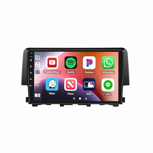 Radio Coche 2 DIN con Carplay para Honda Civic 2016-2020 con pantalla HD