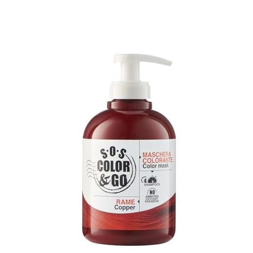 Alama Professional S.O.S Color&Go - Mascarilla Colorida, Revive el Color Cobrizo, Mascarilla Nutritiva, Revitalizante, Ilumina y Tonaliza el Color, 300 ml