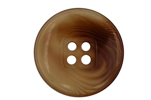 10 bottoni a forma di corno, nero, marrone, piatto, 4 fori, 15 mm, 20
