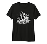 Segelschiff Zeichnung Seemann Segelausbildung Premium T-Shirt