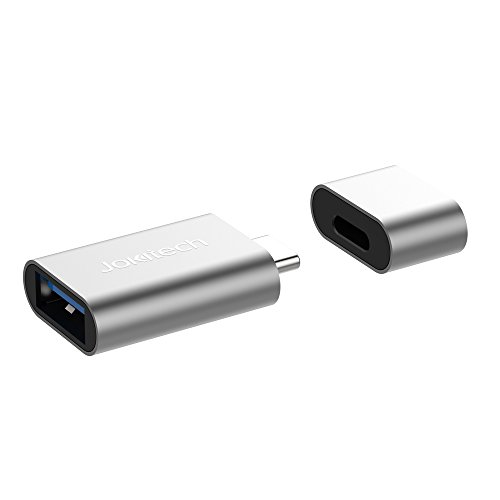 Jokitech Aluminum USB 3.1 Gen2 Type C Superspeed Mini Converter Adapter with Anti Dust Cap Protection for USB C Enabled Laptop Computers MacBook 12’ Pro 13’/15’/16', ASUS ZenBook 3, VivoBook Grey
