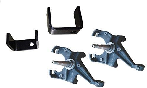 QSA 3" Front / 5" Rear Lowering Kit Spindles + Flip Kit. Compatible with 1973-1987 Chevrolet C10 / GMC C15 (1.25" Thick Rotors ONLY)