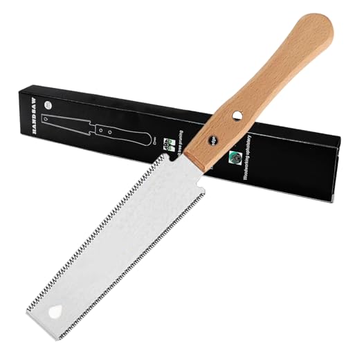 DAJING Small Japanese Hand Saw - Precision Wood Cutter Tool for Fine Cutting, Double Edged 11/17 TPI, Wooden Handle, Perfect for Woodworking, Carpentry, and DIY Projects